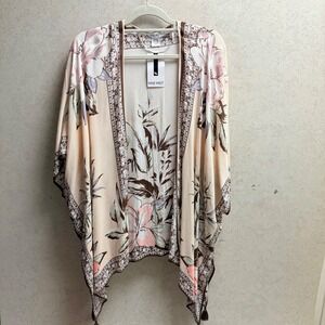 Nine‎ West O/S NWT Womens Duster Floral Open Front Cover Up Lightweight Kimono
